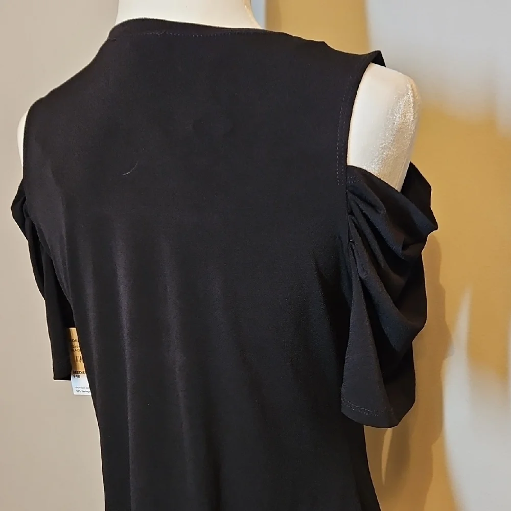 1. State Black Cold Shoulder Top Shirt - Picture 7 of 8